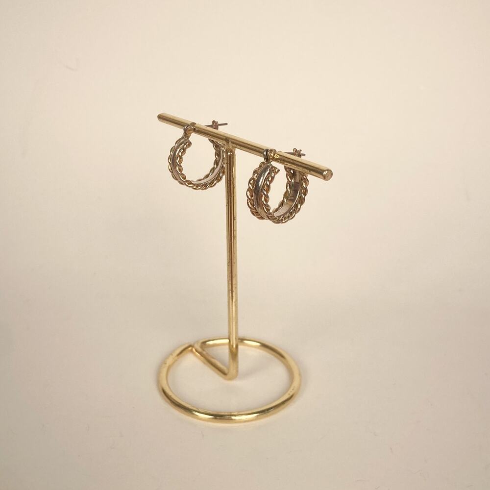 Silver and Gold Tone Vintage Hoop Earrings